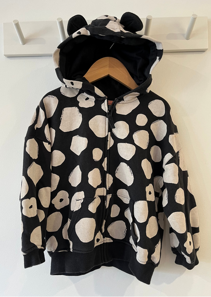 Next Black and Beige Print Hooded Jacket With Ears (4-5Y)