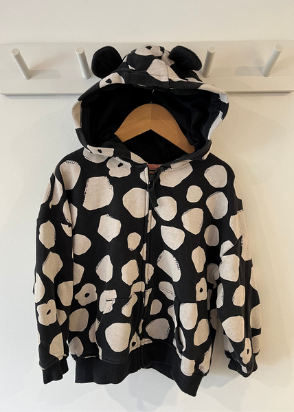 Next Black and Beige Print Hooded Jacket With Ears (4-5Y)