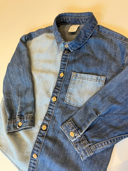 H&M 2 tone denim shirt 2-3y (generous)