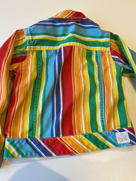 Little Bird colourful striped denim jacket 5-6y