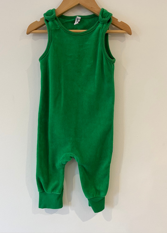 Maxmomorra Green Velour Romper (6-9M)