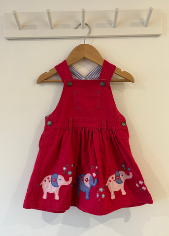 JoJo Mama Bebe Cherry pink Elephant Dress (18-24M)