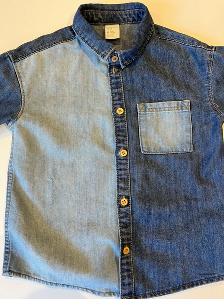 H&M 2 tone denim shirt 2-3y (generous)