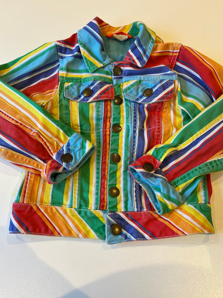 Little Bird colourful striped denim jacket 5-6y