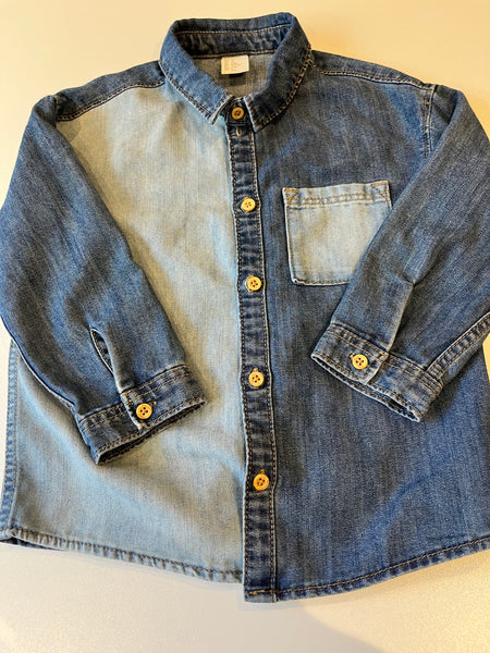 H&M 2 tone denim shirt 2-3y (generous)