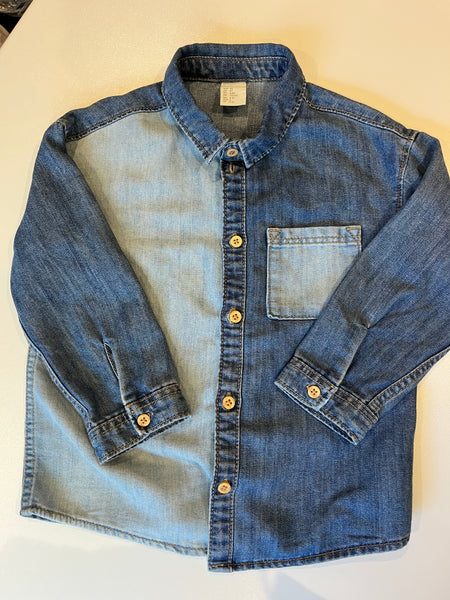 H&M 2 tone denim shirt 2-3y (generous)