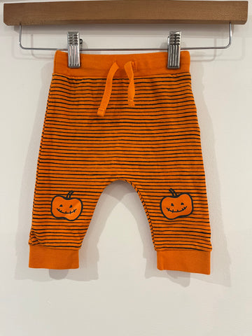 Stripey pumpkin leggings 0-3M