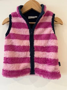 JoJo Maman Bebe Pink Stripey Body Warmer (6-12M)