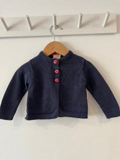 Frugi Navy Cardigan (3-6M)