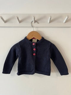 Frugi Navy Cardigan (3-6M)