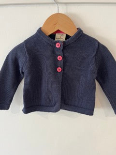 Frugi Navy Cardigan (3-6M)