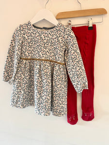 Carters dress & tights set (18-24m)