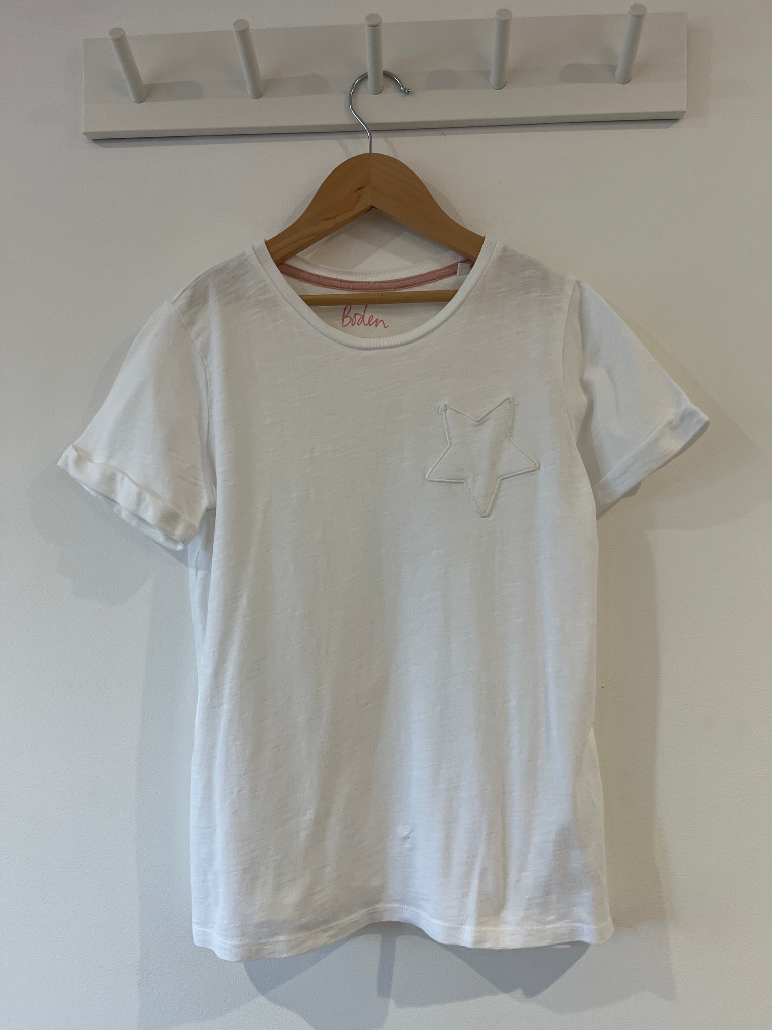 Boden white star t-shirt (11-12Y)