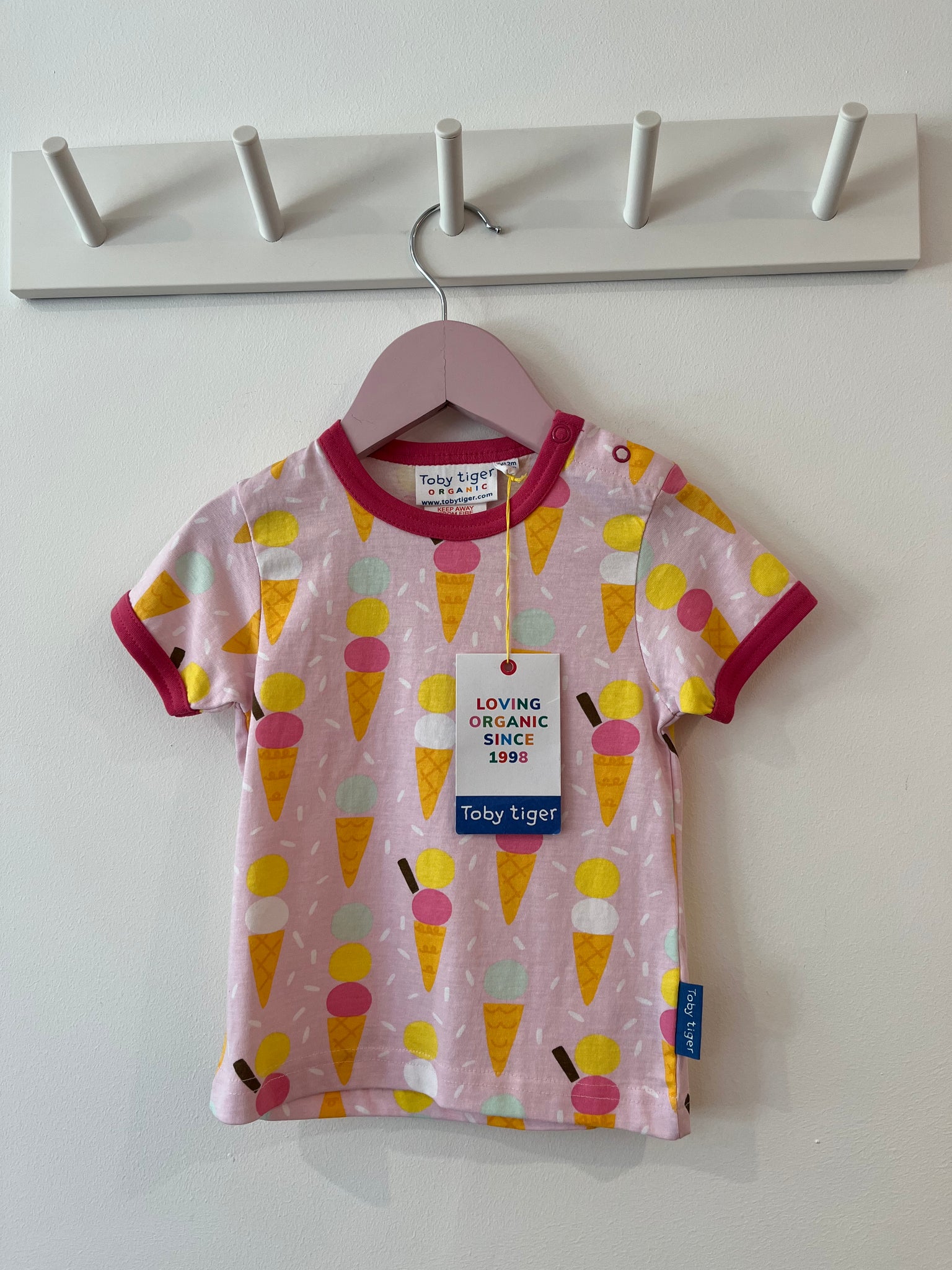 Toby Tiger ice cream t-shirt (6-12m) *generous*