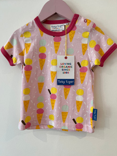 Toby Tiger ice cream t-shirt (6-12m) *generous*