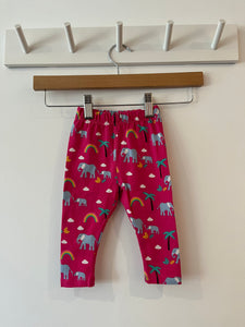 Frugi pink elephant leggings (3-6m)