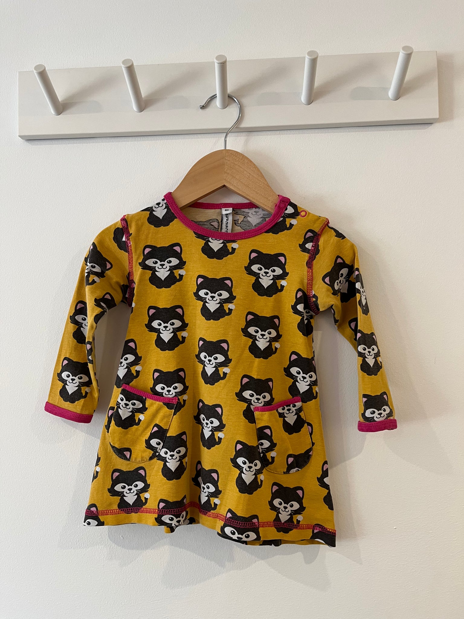 Maxomorra cat print dress (9-12m)