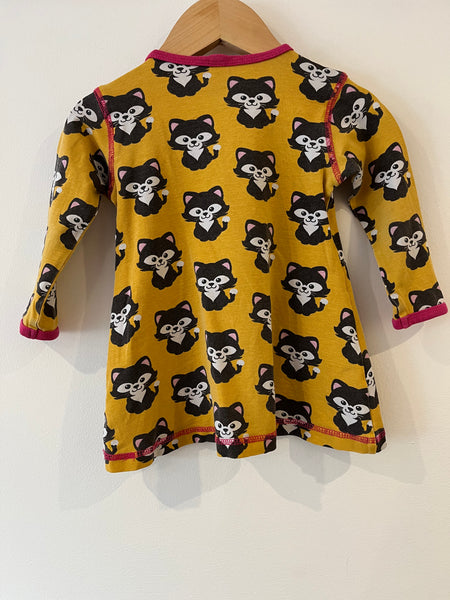 Maxomorra cat print dress (9-12m)