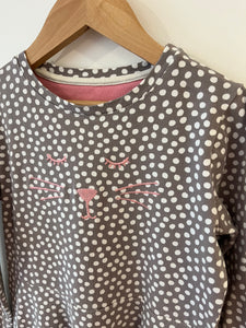 Kite Spotty cat skater dress (7y) *generous*