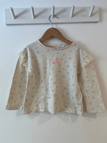 Zara musical notes top (4-5y) *sizing as 3-4y*