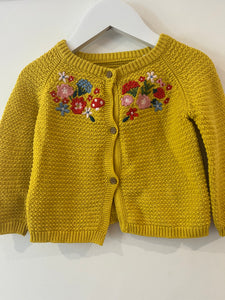 Mini Club yellow toadstool cardi (6-9M)