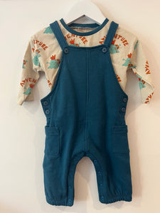 John Lewis Anyday dungaree set (3-6M)