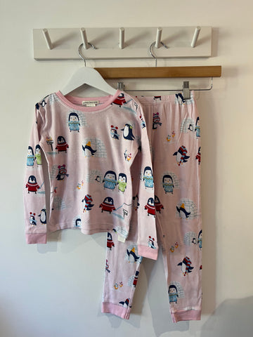 Pottery Barn pink penguin Pjs (5-6y)