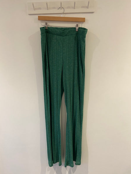 BNWT Next Green sparkly flared trousers (XL/18-20)