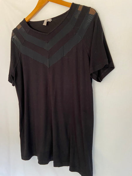 ASOS Black top with mesh design (size 14)